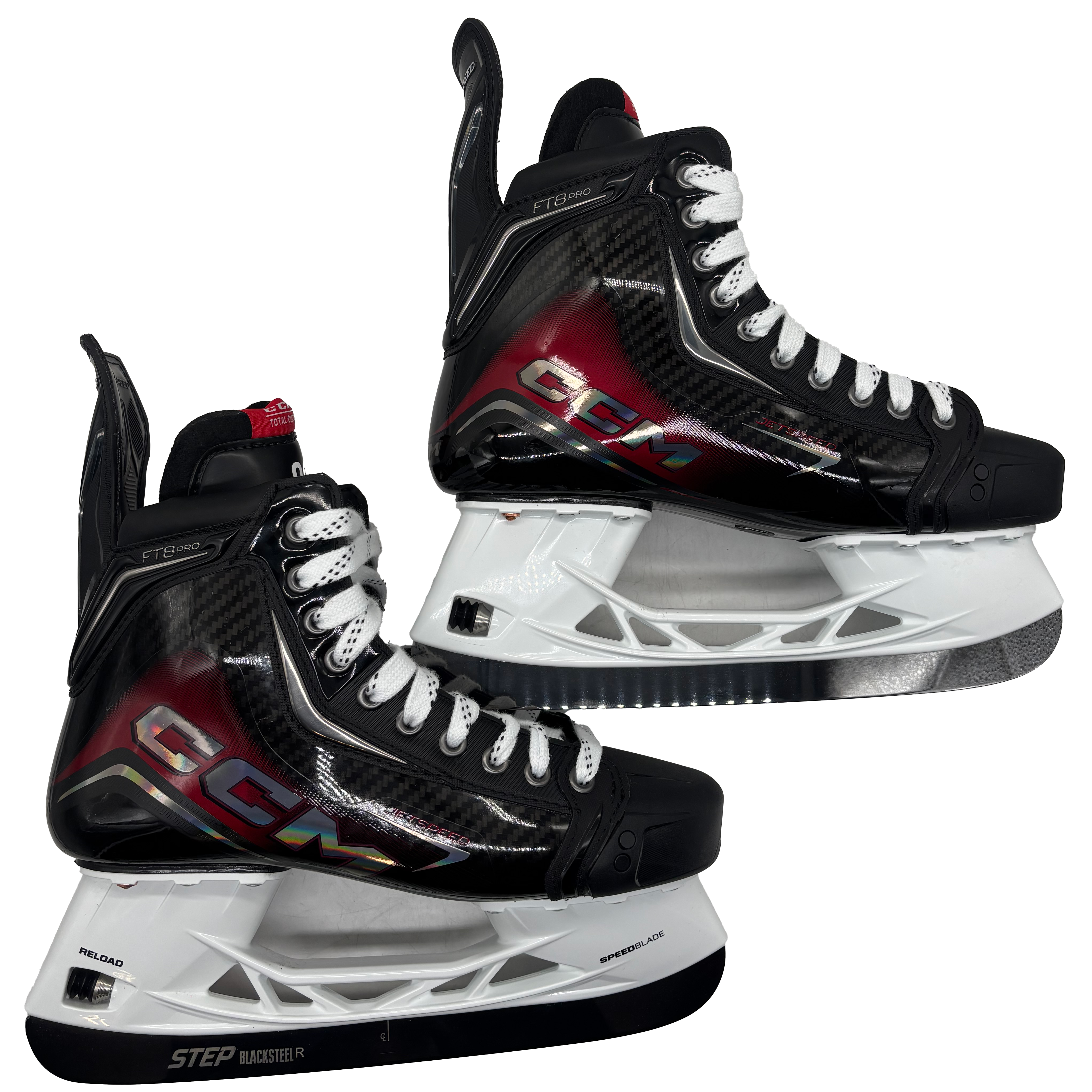 CCM Jetspeed FT8 Pro - Pro Stock Hockey Skates - Size 8E (Red)