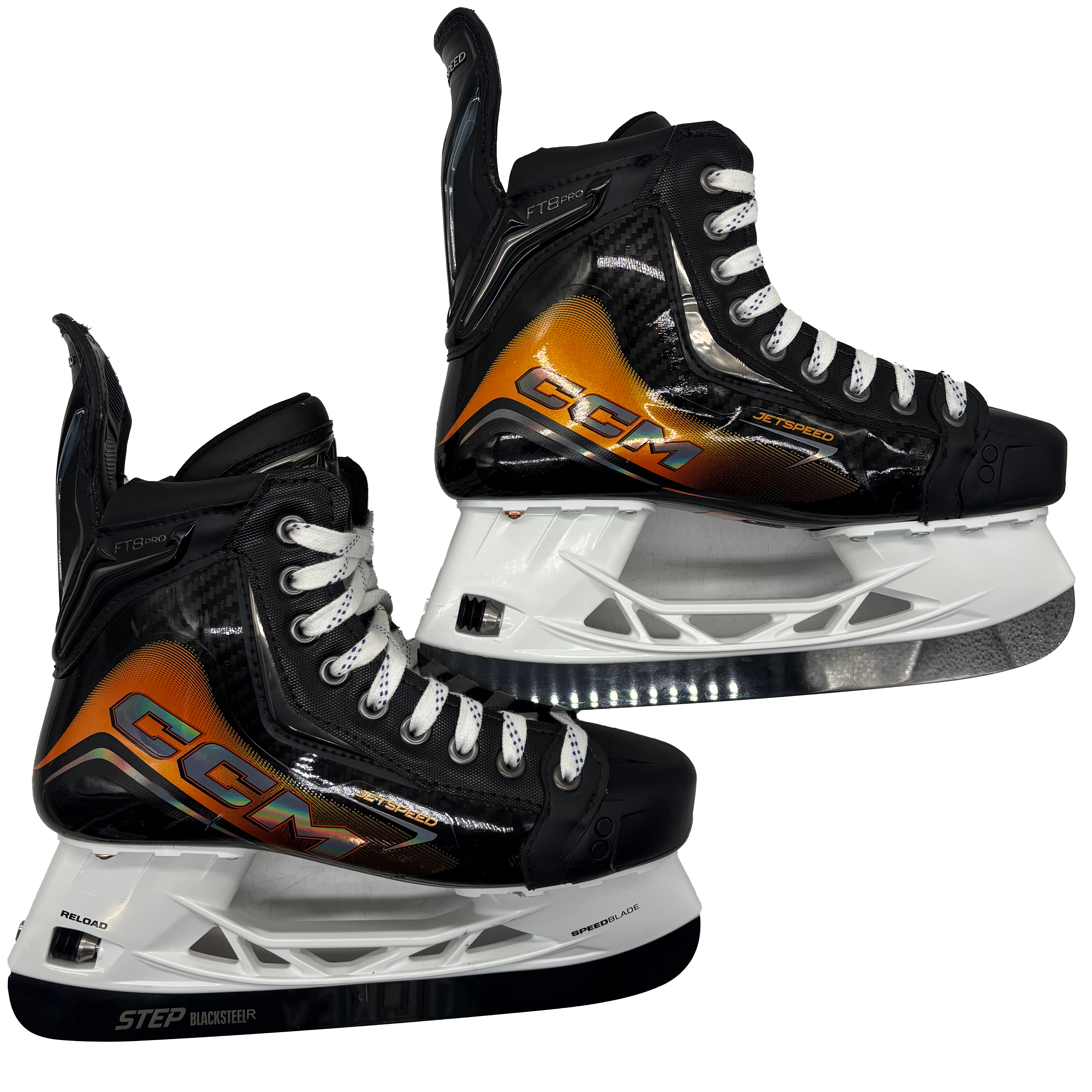 CCM Jetspeed FT8 Pro - Pro Stock Hockey Skates - Size 6E (Orange)