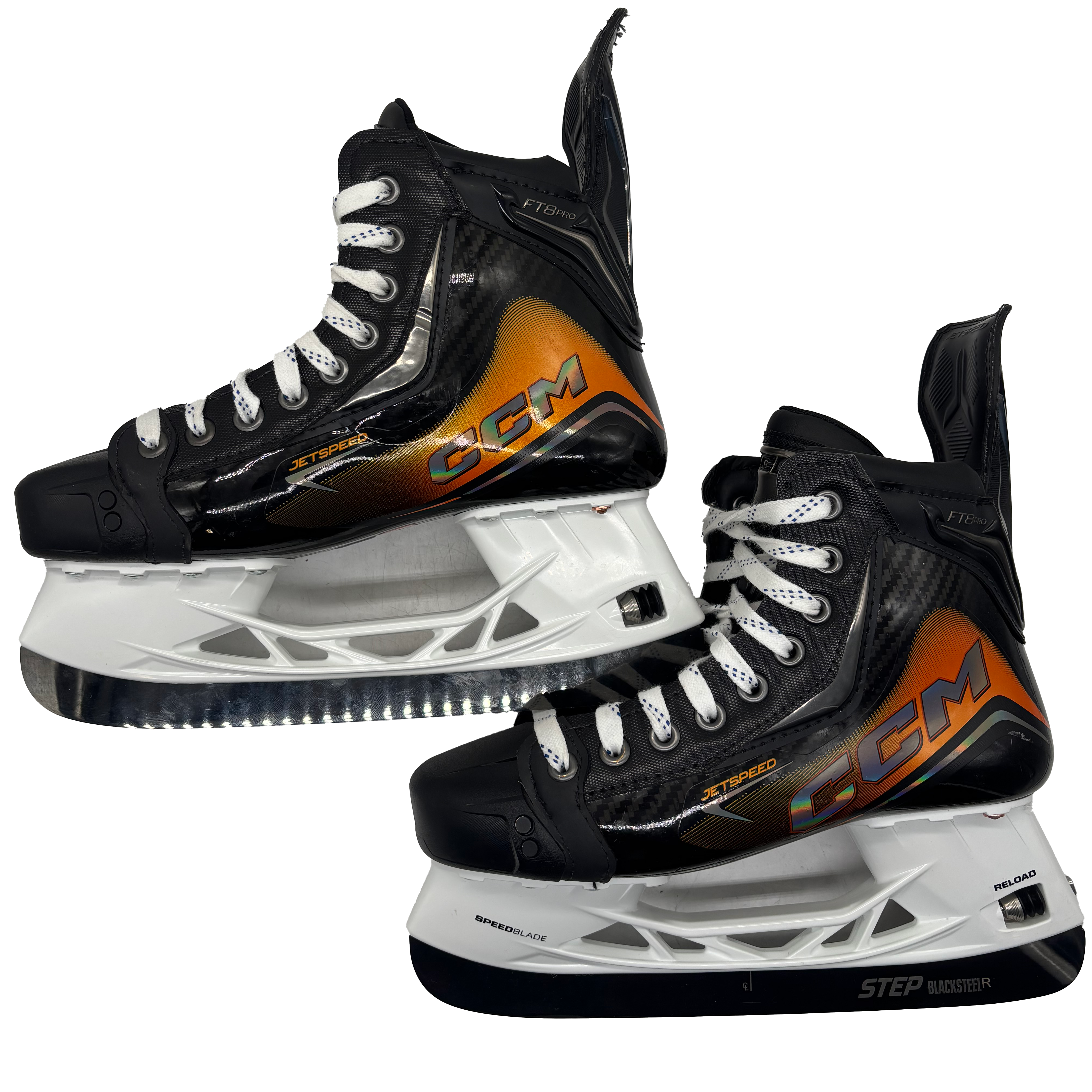 CCM Jetspeed FT8 Pro - Pro Stock Hockey Skates - Size 6E (Orange)