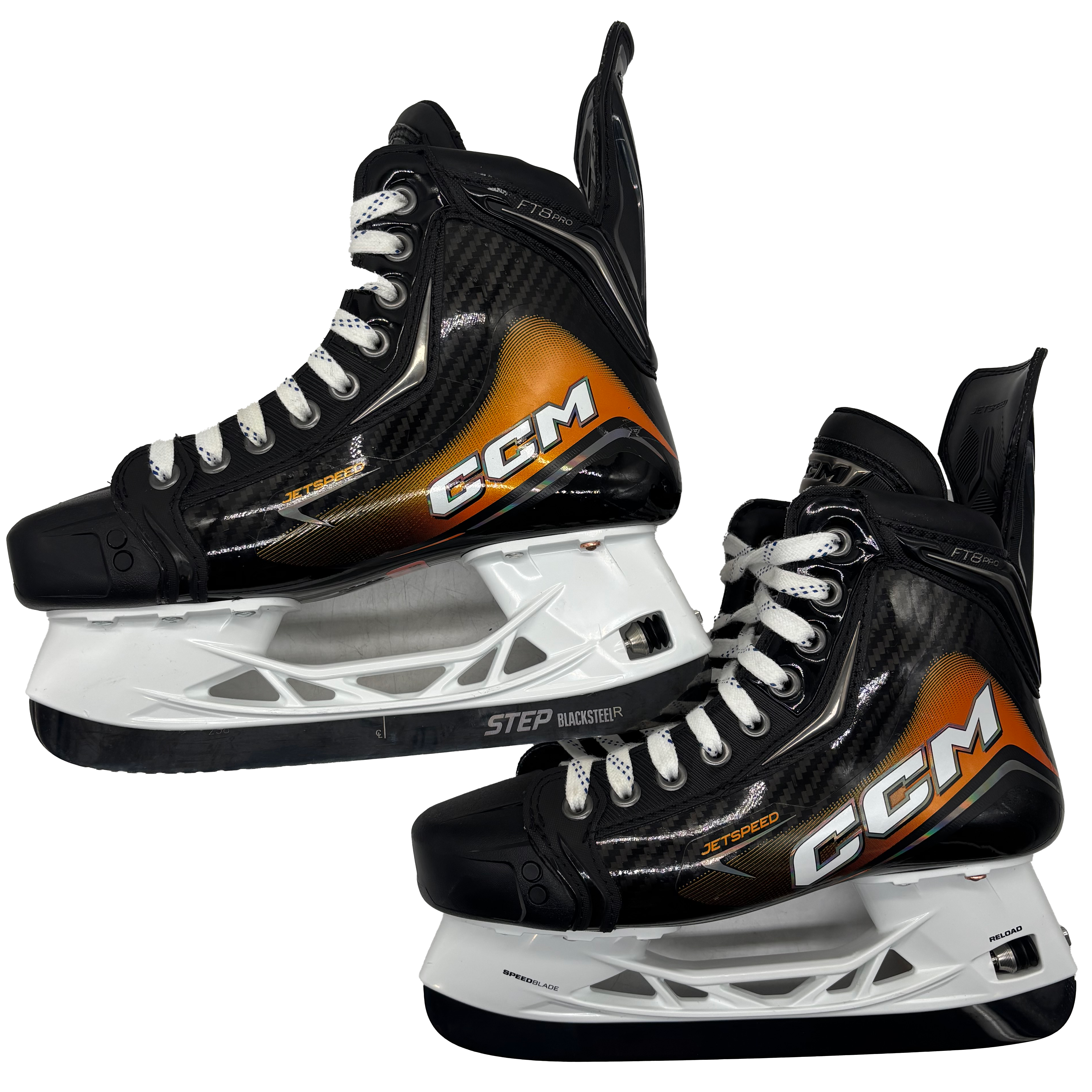 CCM Jetspeed FT8 Pro - Pro Stock Hockey Skates - Size 4E (Orange)