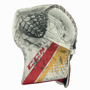 CCM Extreme Flex 5 - Gant de gardien de but Pro Stock d'occasion (jaune/blanc/rouge)