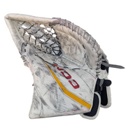 CCM Extreme Flex 6 - Gant de gardien de but AHL Pro Stock d'occasion (blanc/jaune/rouge)