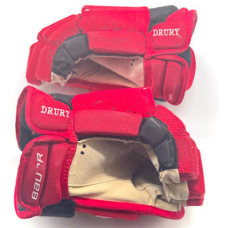 Bauer Vapor Hyperlite - Used NHL Pro Stock Glove - Jack Drury (Red/Black)
