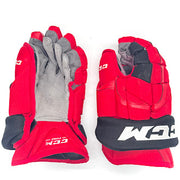 CCM HG12 - Gant de sport d'occasion NHL Pro Stock - Hurricanes de la Caroline (rouge/noir)