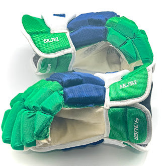 Bauer Supreme 2S - Gant NHL Pro Stock d'occasion - Brady Skjei (Bleu/Vert/Blanc)