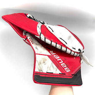 Bauer Supreme Mach - Used Pro Stock Goalie Glove (Red/White/Black)