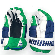 Warrior Covert QR1 Pro – Gant Pro d'occasion de la LNH – Sebastian Aho (bleu/vert/blanc)