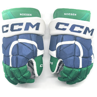 CCM HG12 - Gant NHL Pro Stock d'occasion - Stefan Noesen (bleu/vert/blanc)