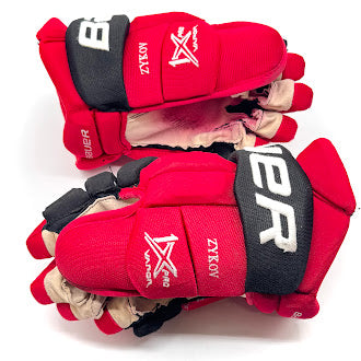 Bauer Vapor 1X Pro - Used NHL Pro Stock Glove - Valentin Zykov (Red/Black)
