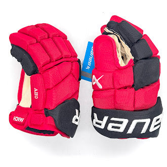 Bauer Supreme Mach - NHL Pro Stock Hockey Gloves - Sebastian Aho (Red/Black)