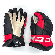 CCM HGJS - Gant d'occasion NHL Pro Stock - Hurricanes de la Caroline (noir/rouge) 15"