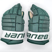 Occasion - Bauer Pro Series - Gants de hockey NCAA Pro Stock (vert/blanc)