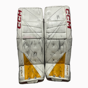 CCM Extreme Flex 6 - Jambières de gardien de but Pro Stock d'occasion (blanc/jaune/rouge)
