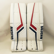 Vaughn Pro V Elite - Jambières de gardien de but Pro Stock d'occasion - Keith Kinkaid (blanc/rouge/bleu)
