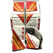 CCM Extreme Flex 5 - Ensemble de gardien de but Pro Stock d'occasion (blanc/rouge/jaune)