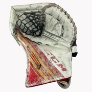 CCM Extreme Flex 5 - Gant de gardien de but Pro Stock d'occasion (blanc/rouge/jaune)