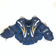 Vaughn V5 7800 - Plastron de gardien de but Pro Stock d'occasion (bleu marine/doré)