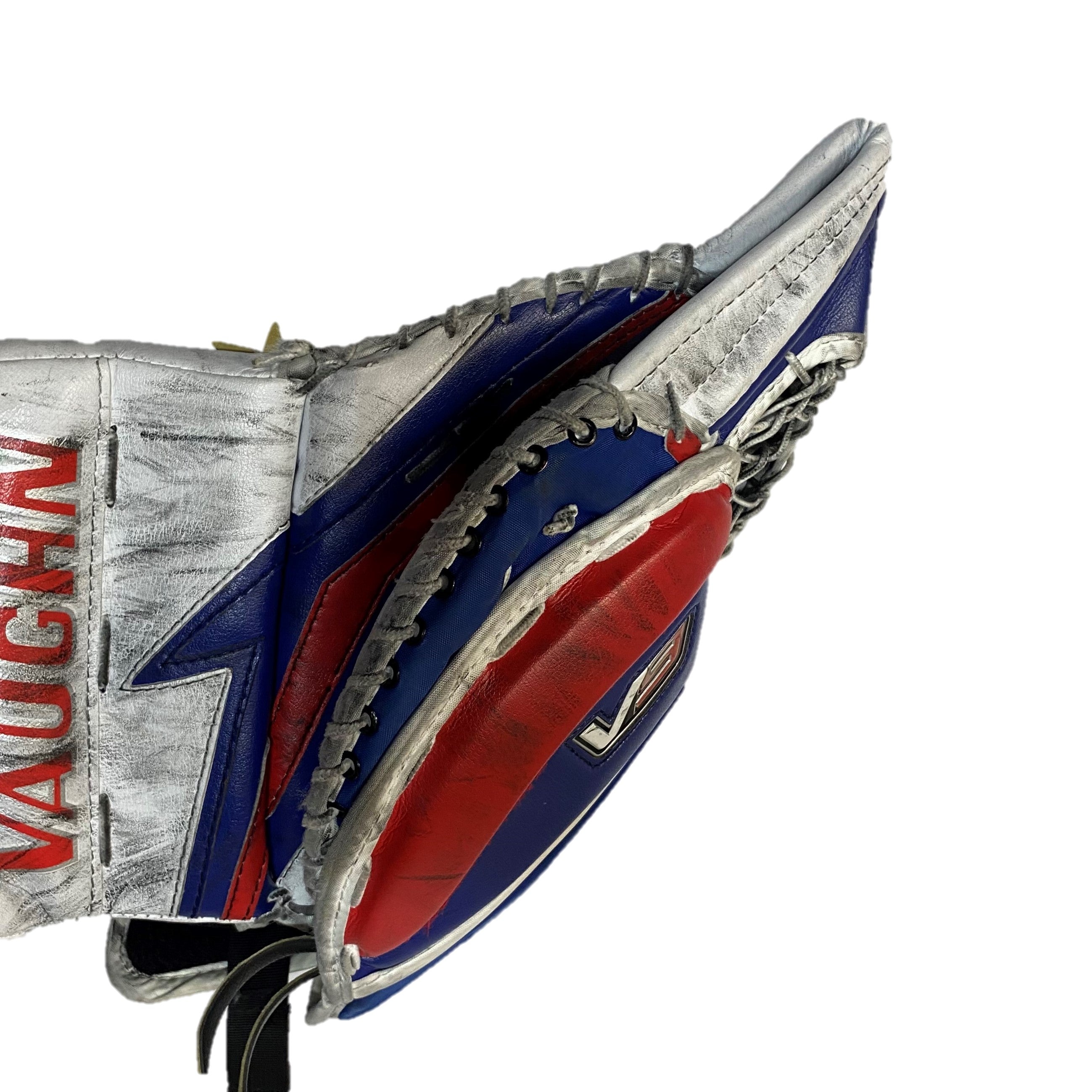 Vaughn Velocity V9 - Pro Stock Goalie Pad - Full Set (White/Red/Blue)