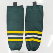 NCAA - Chaussettes de hockey usagées (vertes/jaunes/blanches)