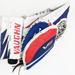 Vaughn Velocity V9 - Ensemble complet de gardien NCAA Pro Stock (blanc/bleu/rouge)